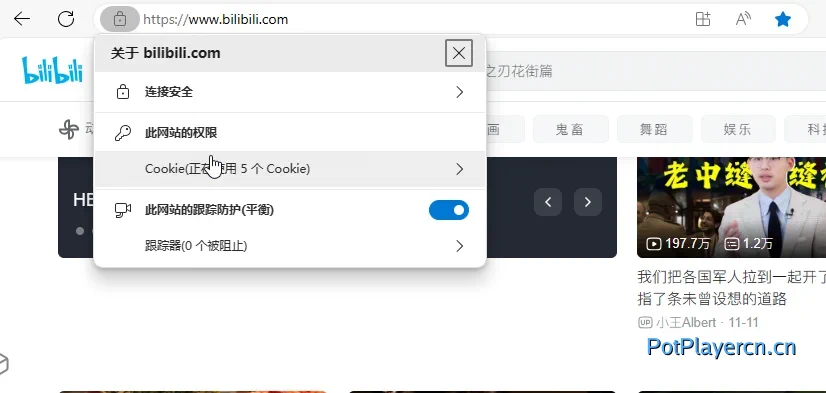 PotPlayer播放b站畅看4k视频