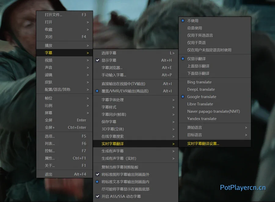 PotPlayer 实时字幕翻译教程
